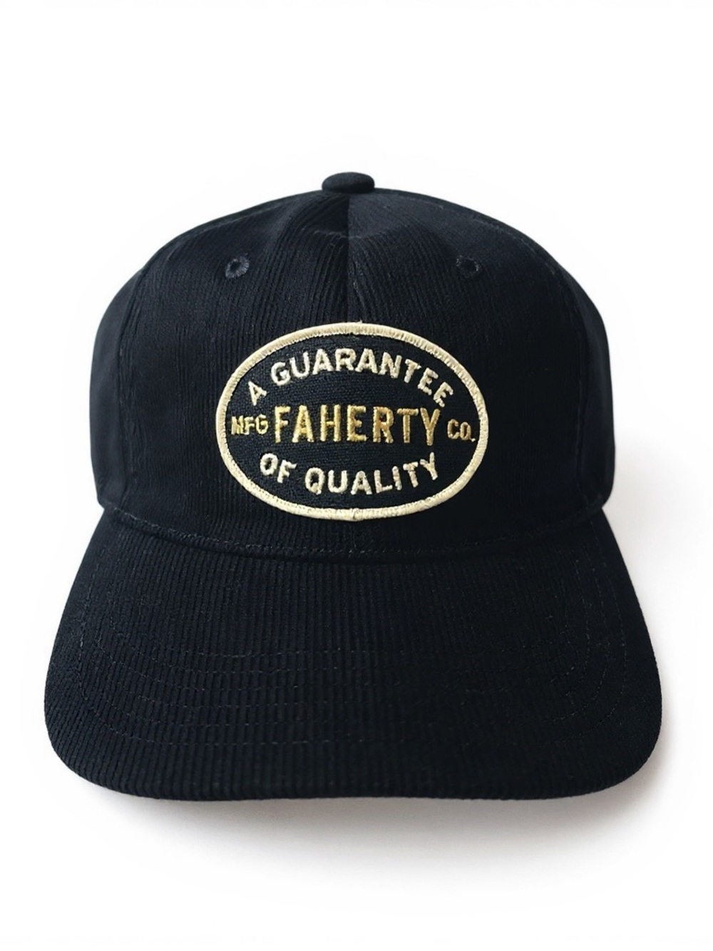 Faherty Corduroy Cap Hat Navy Patch Logo Adjustable NWT